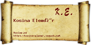 Kosina Elemér névjegykártya
