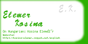 elemer kosina business card